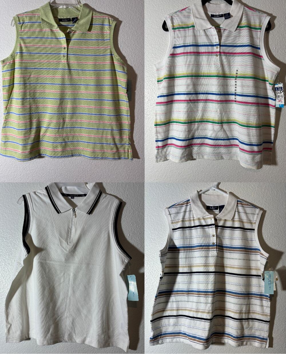 C.B. Casual Lot of 4 NWT Women's Size Petite XXL Polo Tank Tops Golf Tennis